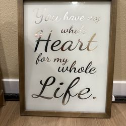 Glass Wedding/ Love Sign 