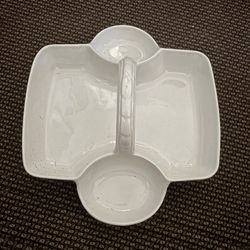 White Ceramic Whittier Ware Serving Tray 