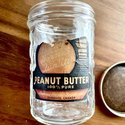 *ANTIQUE*Harry Hornes Peanut Butter Jar w/Partial Paper Label & Orig Lid-Toronto