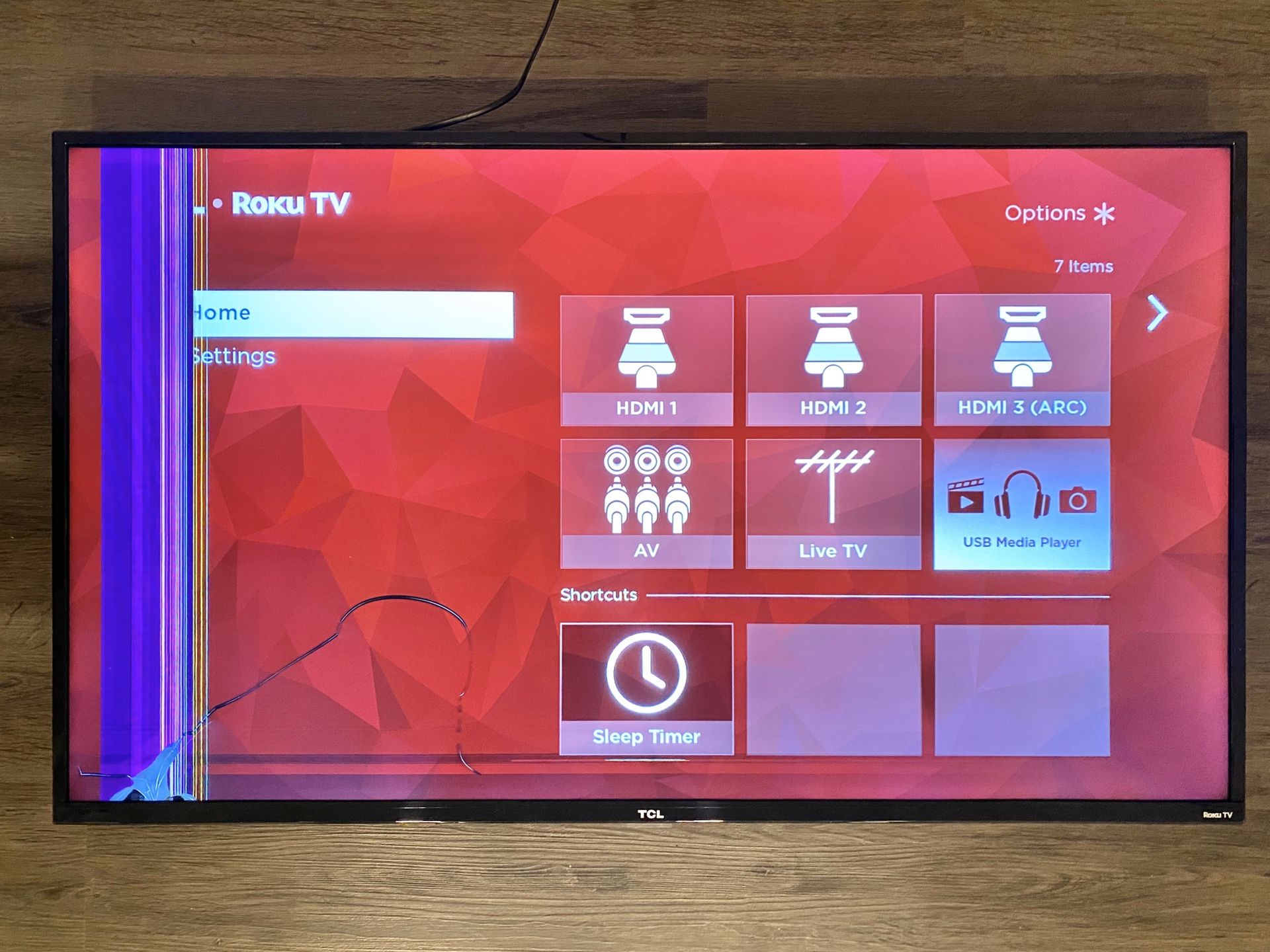 Broken TCL 50 Inch Class 4K UHD LED Roku Smart TV