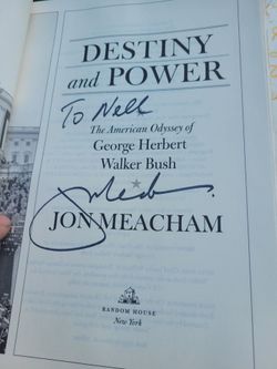 Used Autographed, signed , Jon Meacham Destiny and Power: The American &KA4