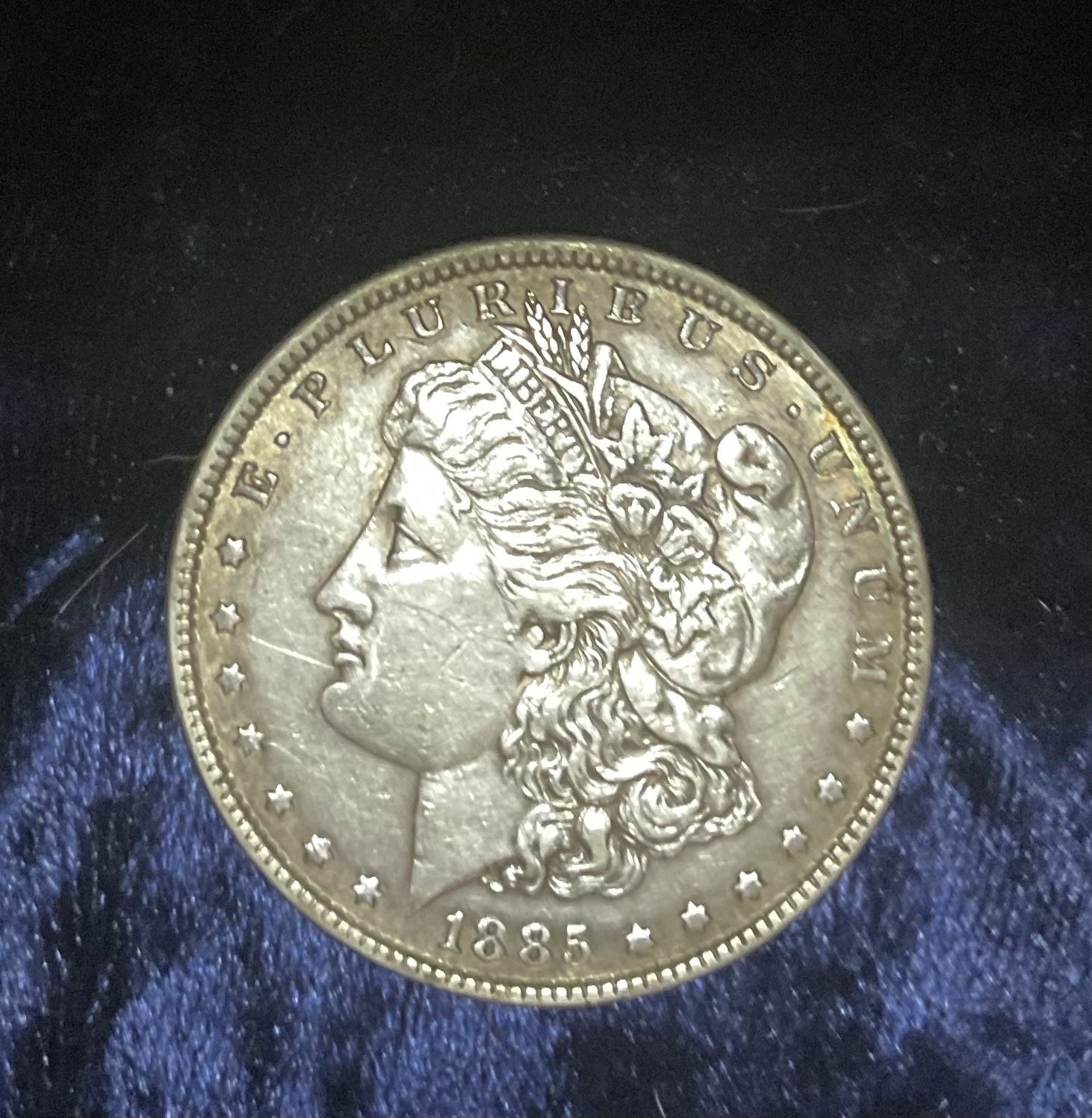 1885 Morgan Silver Dollar Nice Rim Toning 