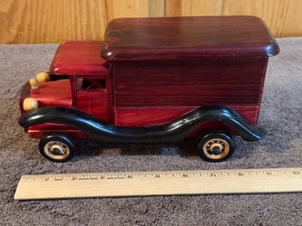 Vintage Handcrafted Wooden Delivery Truck Keepsake Box