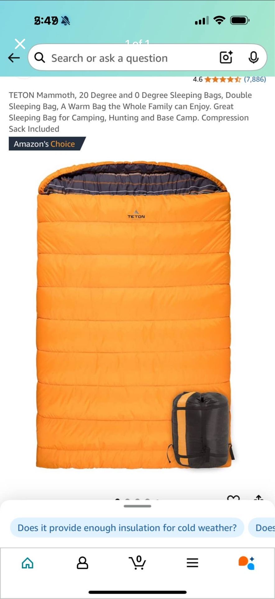 Double Sleeping Bag + Double Sleeping Pad
