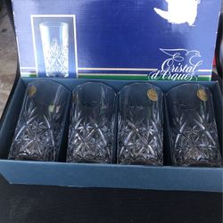 France Cristal  4 12oz Glasses 