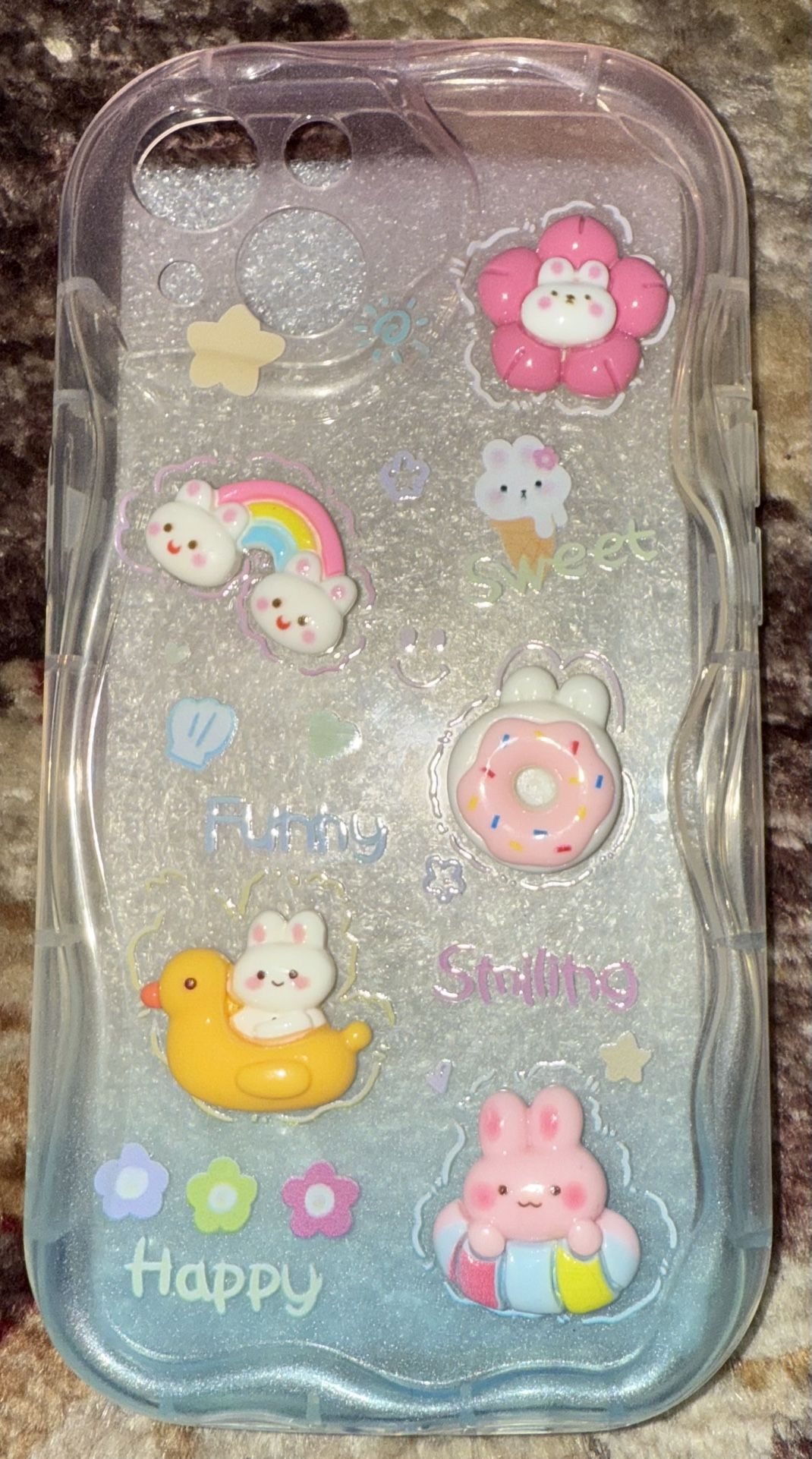 Cute 3D Bunny & Donut iPhone 13 Case