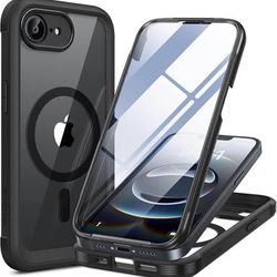 Miracase Magnetic Case for iPhone 16e, Full-Body Case with Built-in Glass Screen Protector