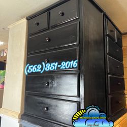 Black Duplex Pinewood Dresser Chest Cajonera Comoda Nueva 