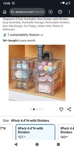 Stackable storage drawers 6 pack