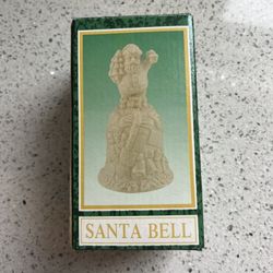 Vintage 1980s Santa Bell, 5" tall, Jolly Old Santa Bell in the original box NEW in box rare find 