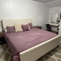 King bed frame and mattress