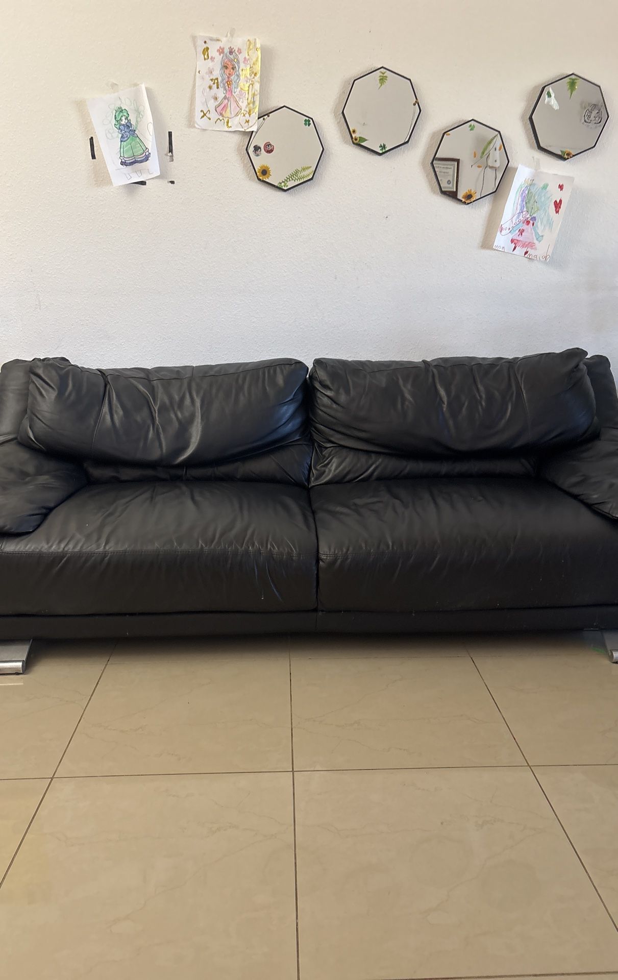 Black Leather Sofa