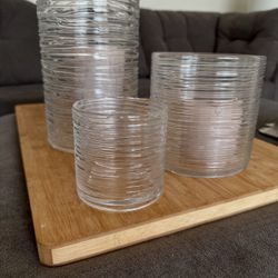 Three Hurricane Candle Holders