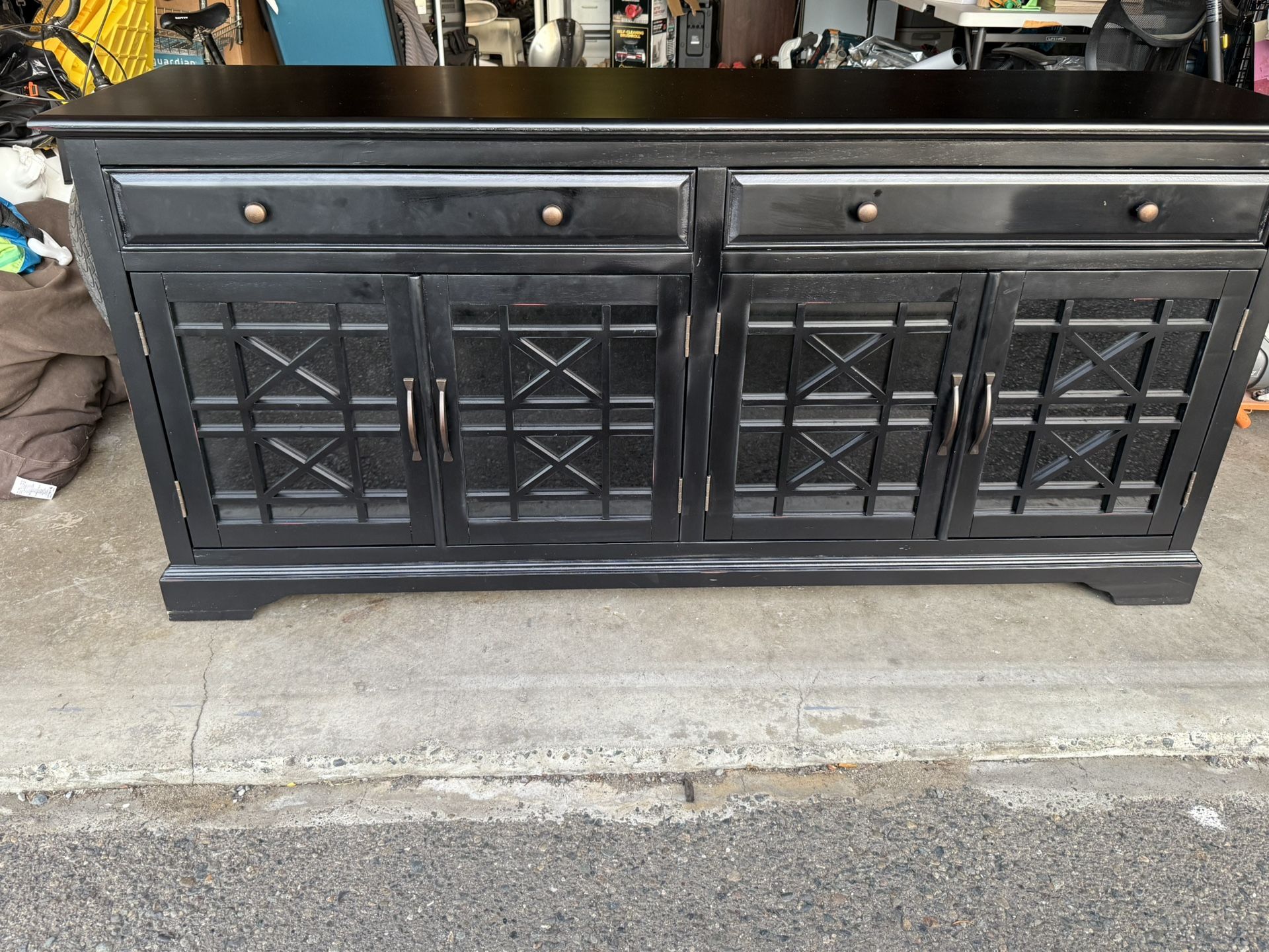 Beautiful Black Buffet Table / Media Console -70inch
