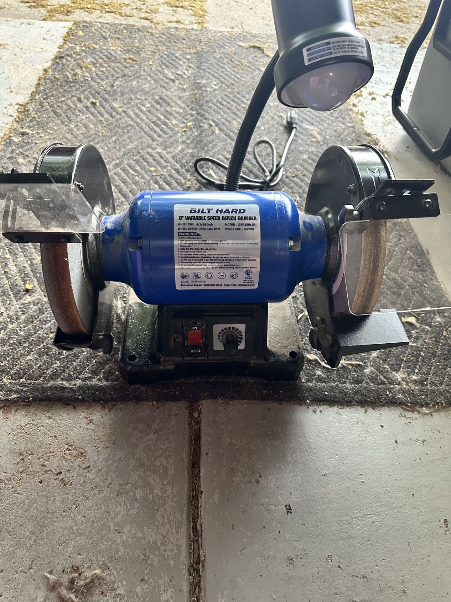 8" VARIABLE SPEED BENCH GRINDER