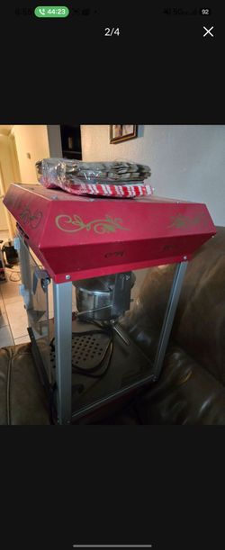 Red Popcorn Machine with Stand