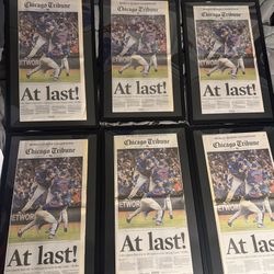 2016 Cubs World Series Newspaper Framed