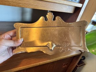 Vintage brass letter plate /mail slot cover