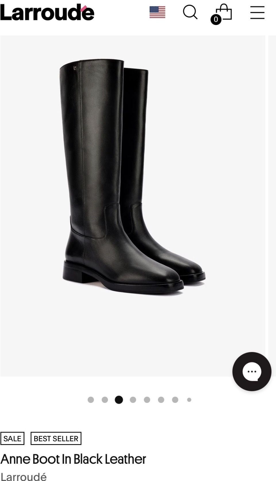 Anne Boot In Black Leather Larroude