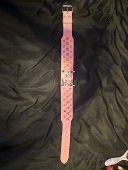 Large Leather Spike Dog Caller Pink