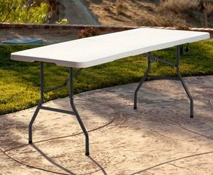 6-Foot Folding Plastic Table – White