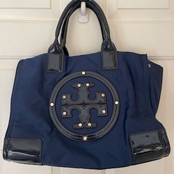 Tory Burch Medium Tote Navy Handbag NWOT