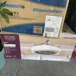 Windara 22 in. LED Indoor/Covered Outdoor Brushed Nickel Ceiling Fan with Light Kit and Remote 