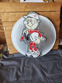 Reedy Kilowatt Cutout Metal Sign 9"×15"