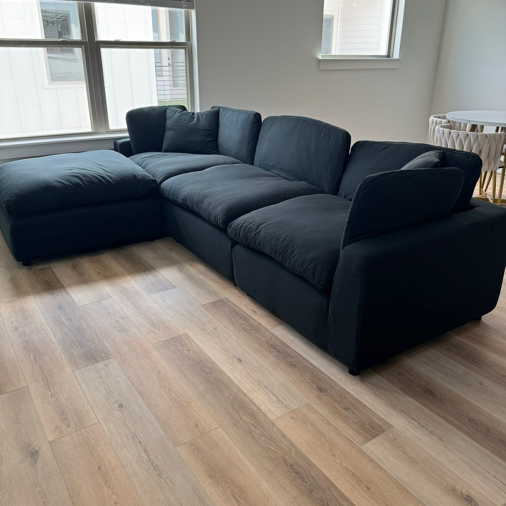 Black Sectional Four Piece Cloud Couch Brand New In Box