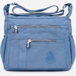Crossbody Purses Bags for Women Lightweight Nylon Shoulder Handbags Travel Multi Pocket Messenger Bag