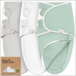Baby Swaddle Sleep Sacks With Zipper - 3-Pack Swaddles For Newborns 3-6 Months Sage
