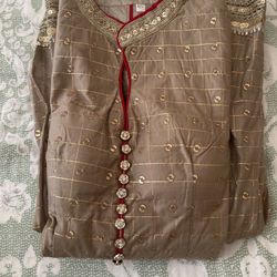 Absolutely Stunning Indian Anarkali Suit With Benarasi Dupatta