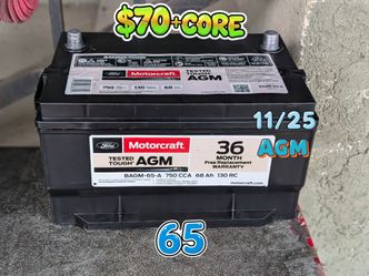 AGM Car Battery Group Size 65