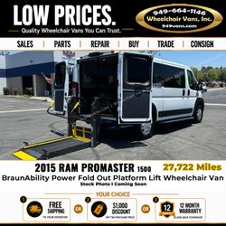 2015 Ram Promaster 1500 Wheelchair van