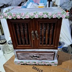 Upcycled Vintage Wooden Jewelry Box 