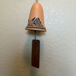Clay Bell Southwestern Wind Chime Signed