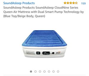 SoundAsleep Products SoundAsleep CloudNine Series Queen Air Mattress with Dual Smart Pump Technology Blue Top//Beige Body, Queen