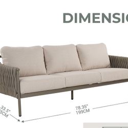 Outdoor Patio Furniture Set 3 Seater 