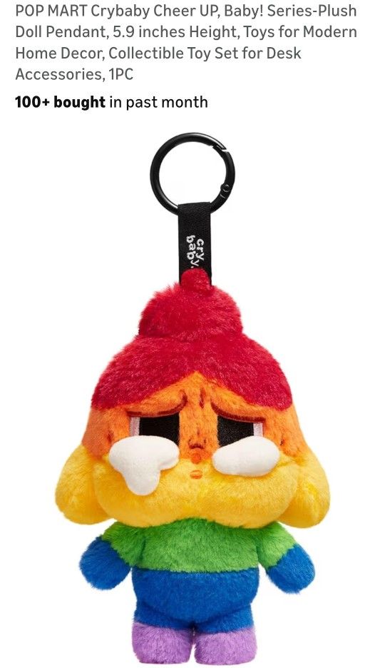 NEW IN BOX - POP MART CRYBABY CHEER UP, BABY! SERIES-Plush Doll Pendant
