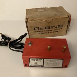 Vintage Robins Industries Corp Bulk Cassette Tape Eraser Made In USA TMC-1 . With box. Tested, working