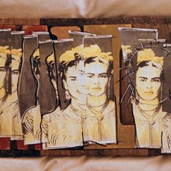 Frida Kahlo Original Artwork Painting Mixed Media on Canvas 37" x 14" *75.00 Home Decor Art