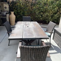 Outdoor Dining Table Aluminum 4 Chairs