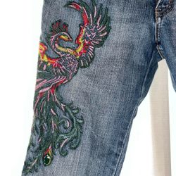 Moda Bohemian Denim Bootcut jeans with design