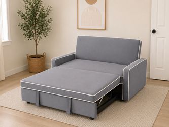 53" Gray Sofa Bed Sleeper Convertible Couch BRAND NEW