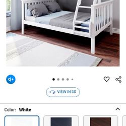Max & Lily Bunk Bed Twin Over Full Size with Ladder, Solid Wood Platform Bed Frame with Ladder for Kids, 14" Safety Guardrails, Easy Assembly, No Box 