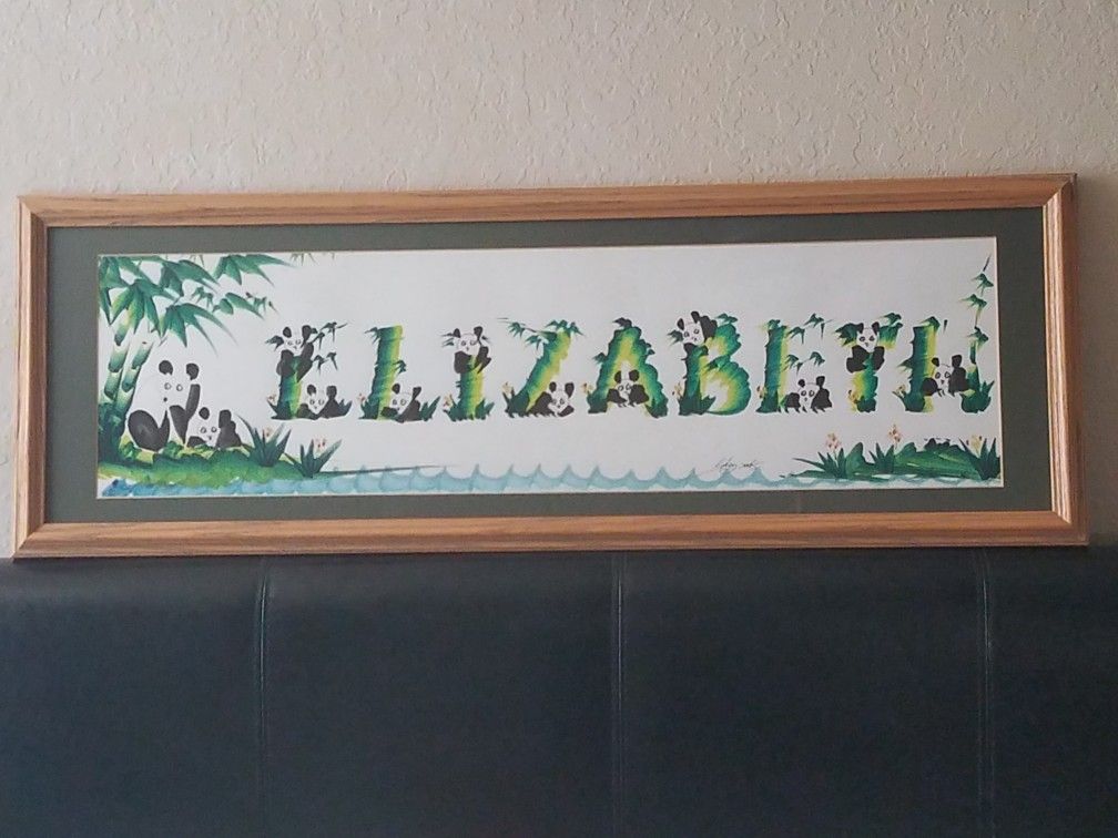 Beautiful Watercolor Painting Of The Name Elizabeth