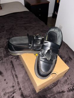 Dr. Martens Black Leather Kiltie Loafers