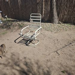 3 Metal N Vinyl  Out Door Chairs W Pads
