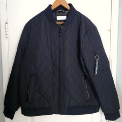 Men's Calvin Klein Blue Jacket XL Bomber Aviator New
