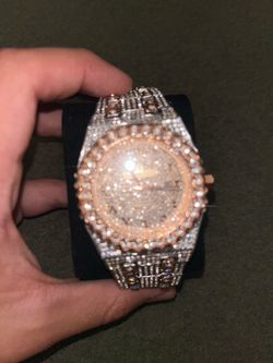Iced Out Moissanite Watch
